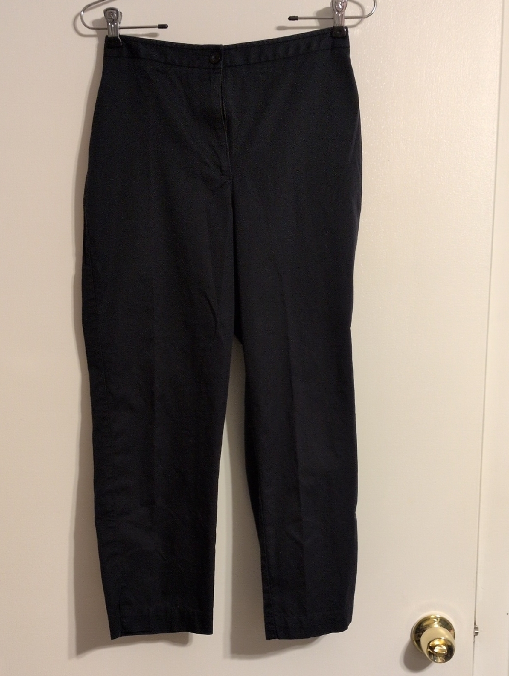 Liz Claiborne Navy Cotton Trouser Style Pants Size 4 Ankle Length